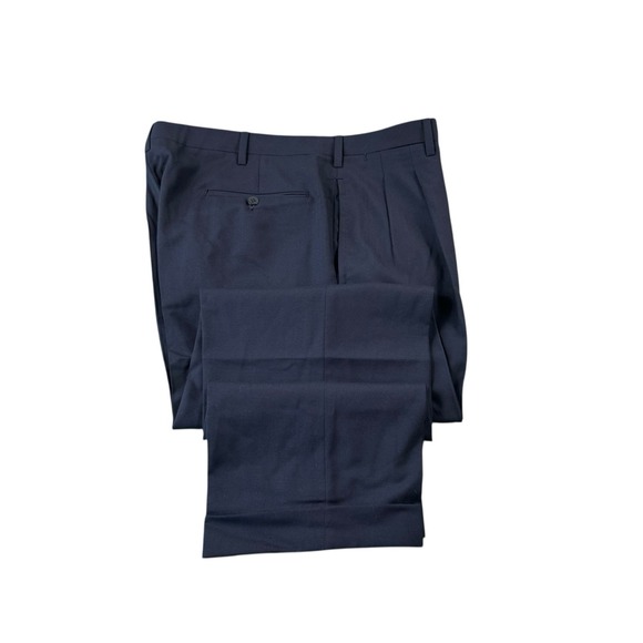 Sartoria Panico Napoli Blue Wool Silk Pleated Front Men's Trouser Size 34x28